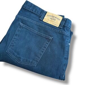 Canyon River Blues Mens Dark Wash Regular Fit Jeans Size 38x32‎ Cotton CRB339